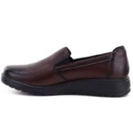 Womens leather wedge slip-on shoes, burgundy, Potocki JE19505 - Image 3