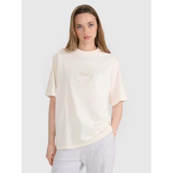Womens oversize printed T-shirt 4F 4FRSS25TTSHF2791-11S