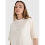 Womens oversize printed T-shirt 4F 4FRSS25TTSHF2791-11S - Image 4