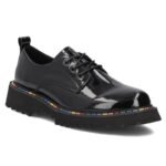 Womens patent leather shoes, black, Filippo DP8341