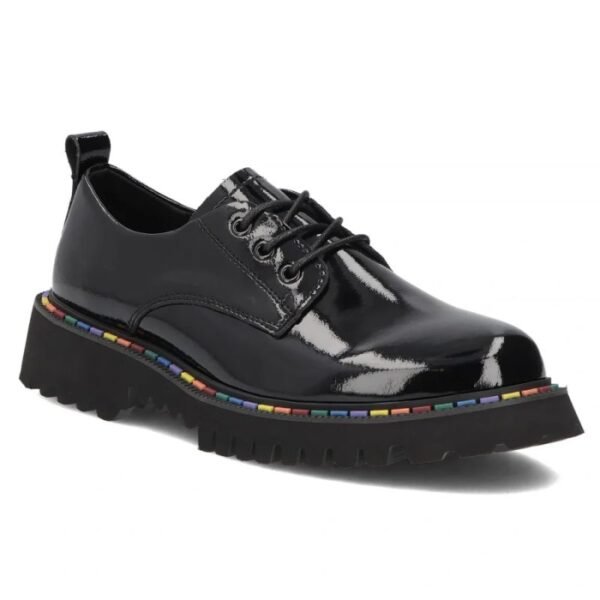 Womens patent leather shoes, black, Filippo DP8341