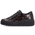 Womens patent leather sneakers crocodile brown Rieker N2555-25 - Image 3