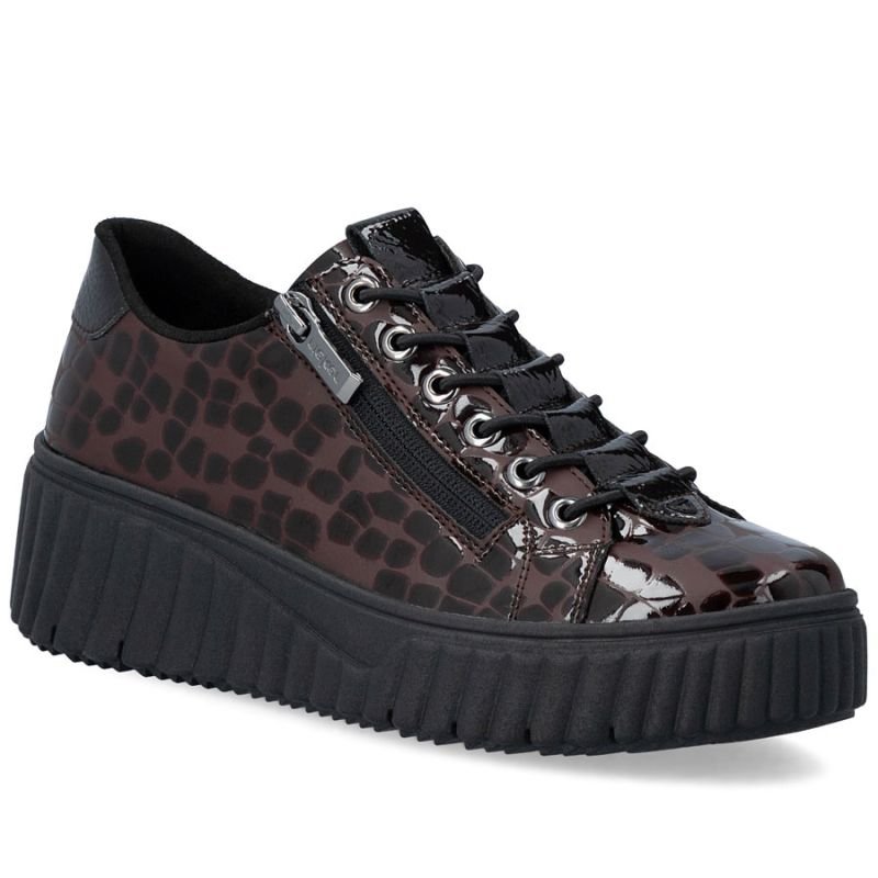 lupin-wear-ca-women-s-patent-leather-sneakers-crocodile-brown-rieker-n2555-25-3295453 Womens patent leather sneakers crocodile brown Rieker N2555-25 - Image 1