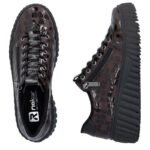 Womens patent leather sneakers crocodile brown Rieker N2555-25 - Image 5