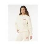 Womens RIP CURL Surf Puff Heritage Hoodie Beige - Image 2