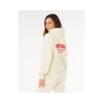 Womens RIP CURL Surf Puff Heritage Hoodie Beige - Image 3