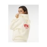 Womens RIP CURL Surf Puff Heritage Hoodie Beige - Image 6