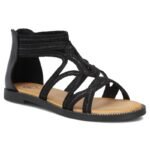 Womens Roman sandals, black, Filippo DS7897
