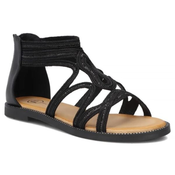 Womens Roman sandals, black, Filippo DS7897