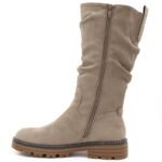 Womens warm, crinkled suede boots, beige M.Daszyński SA259-3 - Image 3