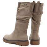 Womens warm, crinkled suede boots, beige M.Daszyński SA259-3 - Image 5
