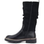Womens warm, ruffled boots, black M.Daszyński SA259- - Image 3