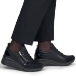 Womens wedge sneakers black Remonte Rieker D0T22-03 - Image 6